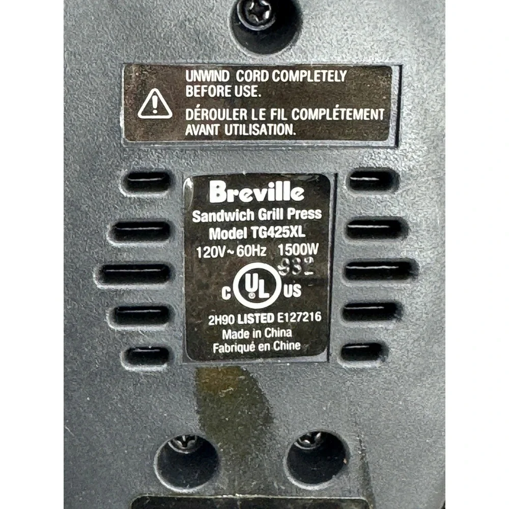Breville Panini Press Grill‎ TG425XL Heavy Duty Stainless Steel Adjustable